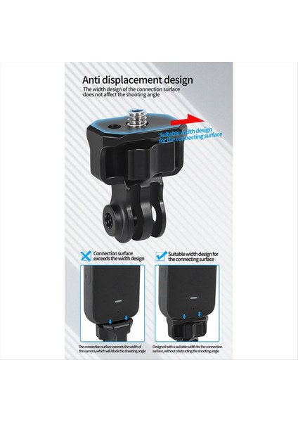 Yükseltilmiş 2 Gopro Üç Kart-1/4 Adaptör Alai Konumlandırma Sökme Sabit Montaj Tabanı Siyah Kırmızı B (Yurt Dışından)