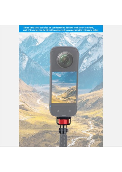 Yükseltilmiş 2 Gopro Üç Kart-1/4 Adaptör Alai Konumlandırma Sökme Sabit Montaj Tabanı Siyah Kırmızı B (Yurt Dışından) indirimleri
