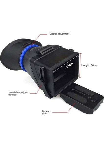 Evrensel 3 0x LCD Vizör 3 Inç 3 2 Inç Flip LCD Ekran 3 Büyütme Vizör (Yurt Dışından) fırsatları