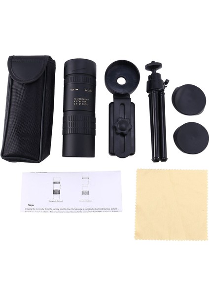 4K 10-300X40MM Süper Telefoto Zoom Taşınabilir Monoküler Tripod + Klip (Yurt Dışından)