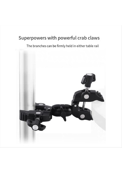 Çift Metal Süper Kelepçe Eklemleme Arm Kipi 360 ° Çift Başlıca Süper Kelepçesi Şemsiye Monitör LED Işık (Yurt Dışından) modelleri