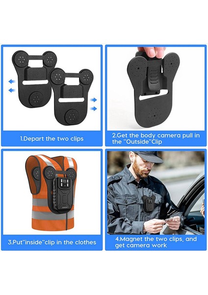 4x Vücut Kamerası Manyetik Montaj Evrensel Manyetik Montaj Tutucu Evrensel Tüm Marka Giyilebilir Hukuk Vücut Kameraları Için (Yurt Dışından) indirimleri