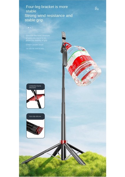 P185 Alüminyum Alaşım 1 6m El Taşıyıcı Zemin Teleskopik Kutup Quadrupod Cep Telefonu Bluetooth Selfie Stick-B (Yurt Dışından) modelleri