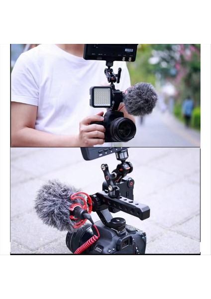 Evrensel Dslr Kamera Teçhizat Üst Tutam LED Işık Mikrofon Metal Peynir Tutma Kavrama (Yurt Dışından) modelleri