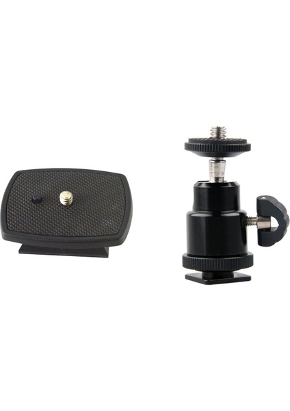 Alüminyum Alaşım Mini Top Kafası 1/4inch Montaj Montaj Braket Adaptörü Tripod Hızlı Serbest Bırakma Plakası (Yurt Dışından)