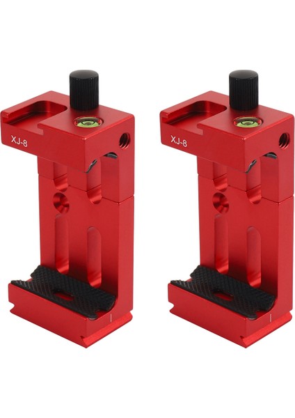 2x Xıletu Xj-8 Tripod Kafa Braketi Cep Telefonu Tutucu Klipsi Telefon Flashlight Micro-Telefon Kırmızı (Yurt Dışından)