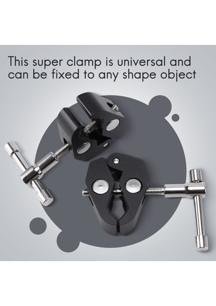 2 Pack Süper Kelepçesi Yengeç Kelepçesi/1/4 ve 3/8 Inçlik Iplik Çubuk Kelepçesi Dslr Teçhizat Kameraları Için Klipsler 15MM Çubuklar Işıklar Şemsiyeler Kancalar Raflar Plaka Cam (Yurt Dışından) modelleri