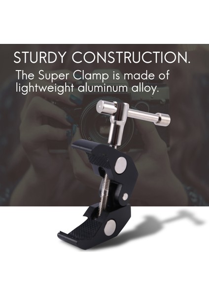 2 Pack Süper Kelepçesi Yengeç Kelepçesi/1/4 ve 3/8 Inçlik Iplik Çubuk Kelepçesi Dslr Teçhizat Kameraları Için Klipsler 15MM Çubuklar Işıklar Şemsiyeler Kancalar Raflar Plaka Cam (Yurt Dışından) indirimleri