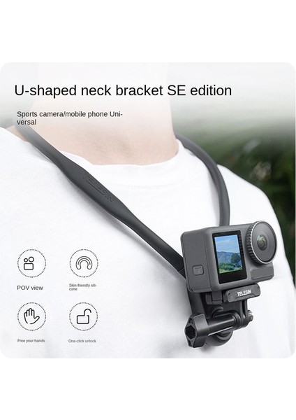 Telesin Neck Gopro Kahramanı Için Dağı Tutma 11 10 9 8 7 6 5 Action 3 Kamera Aksesuarları (Yurt Dışından) indirimleri