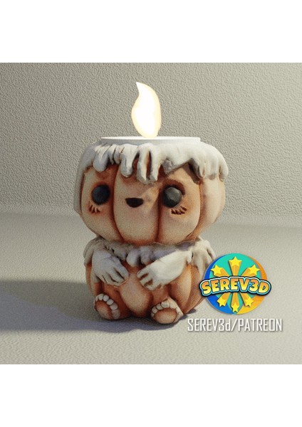 Balkabağı Mumluk - Sevimli Cadılar Bayramı Dekoru - 3D Baskıyı Desteklemez Stl/3mf