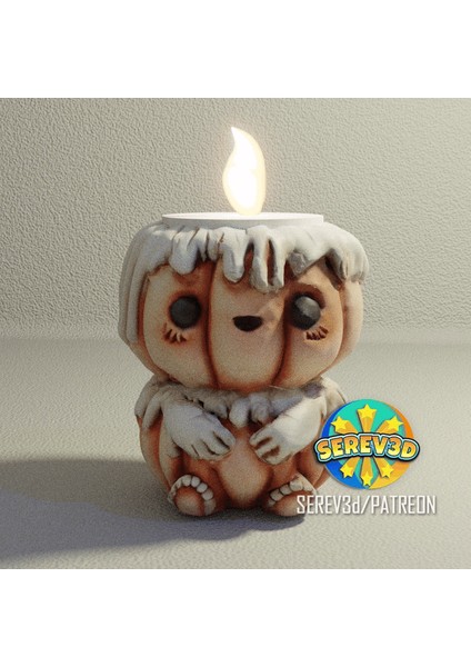 Balkabağı Mumluk - Sevimli Cadılar Bayramı Dekoru - 3D Baskıyı Desteklemez Stl/3mf fiyatları