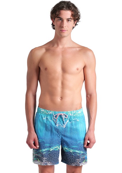 Water Prints Beach Erkek Beyaz Deniz Şortu 007152800