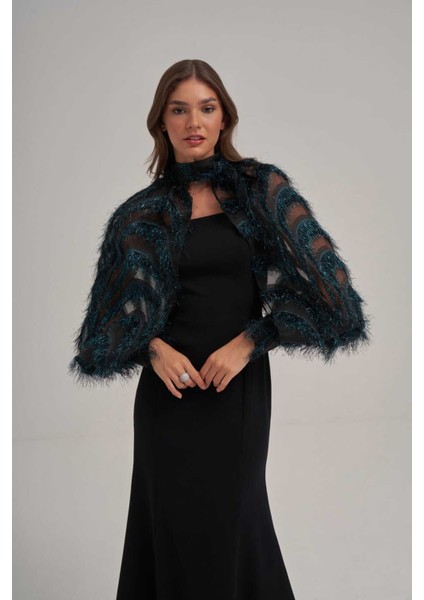 Halter Yaka Otriş Desenli Çıkarılabilir Üst Detaylı Askılı Uzun Elbise modelleri