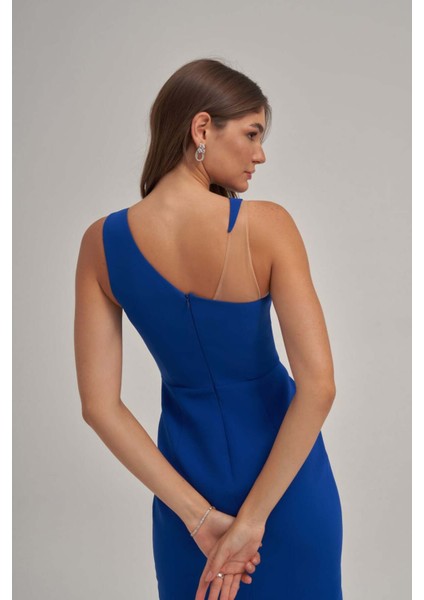 Çapraz Askı Detaylı Mavi Elbise fırsatları