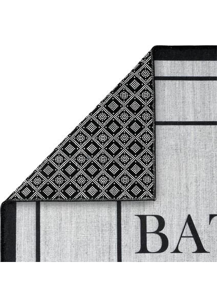 Armasi Gri Banyo Paspası Dijital Baskı Su Emici Yıkanan Kaymaz Taban 2li Banyo Halısı 40x60 60x100 indirimleri