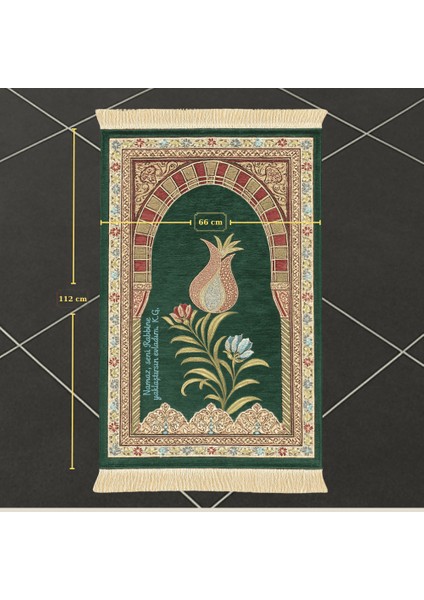 Kişiye Özel Nakış Işlemeli Lale Motifli Astarlı Saçaklı Turkuaz Renk Hediyelik Seccade fırsatları