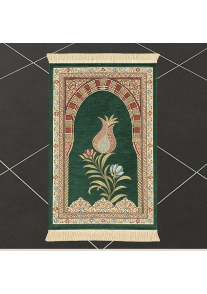 Kişiye Özel Nakış Işlemeli Lale Motifli Astarlı Saçaklı Turkuaz Renk Hediyelik Seccade indirimleri