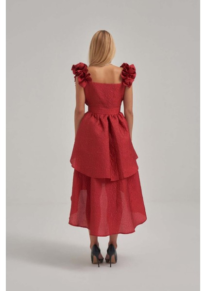 Askısı Büzgü Detaylı Gold Düğmeli Katlı Elbise fırsatları