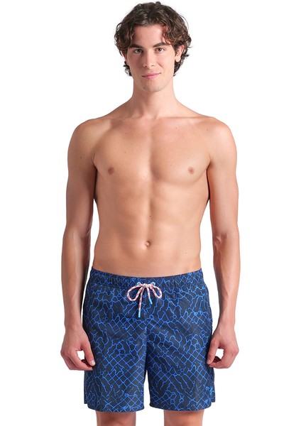 Water Prints Beach Erkek Mavi Deniz Şortu 007153711
