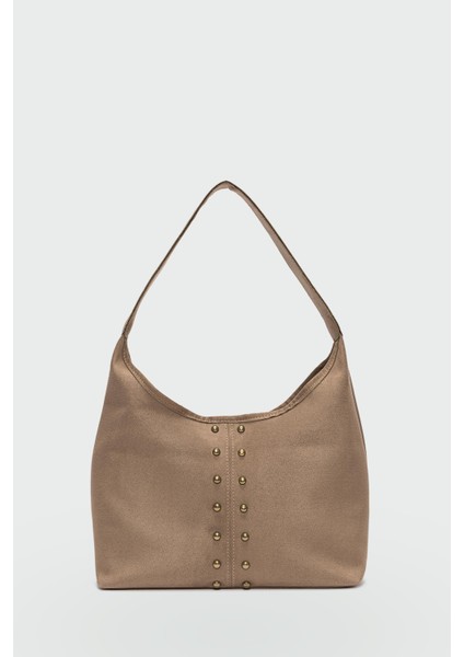 Bery Taşlı Süet Omuz Çantası Vizon modelleri