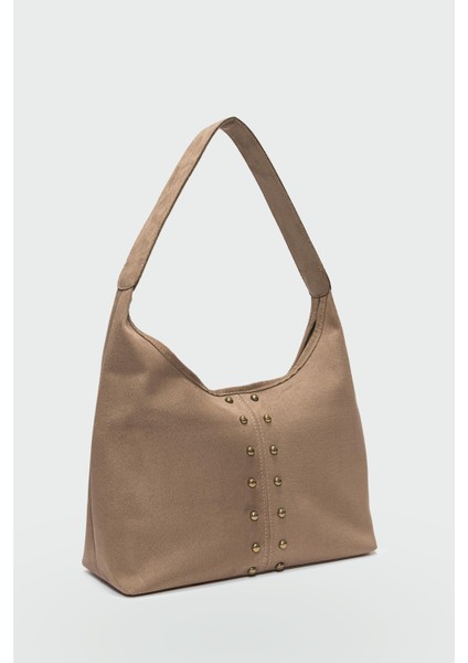 Bery Taşlı Süet Omuz Çantası Vizon fırsatları