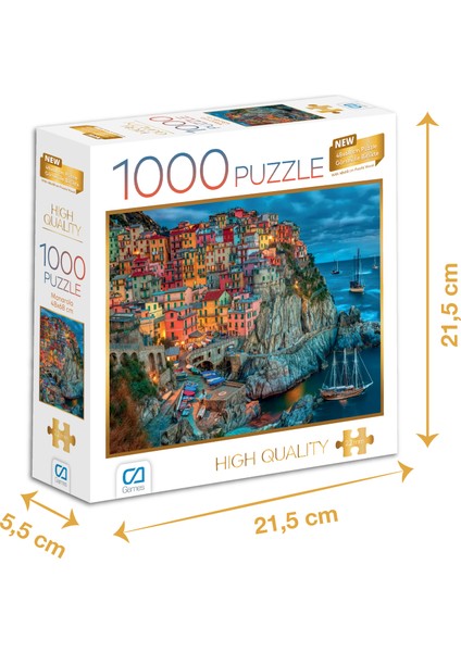 Manarolada Akşam - 1000 Parçalı Puzzle - 48 x 68 cm