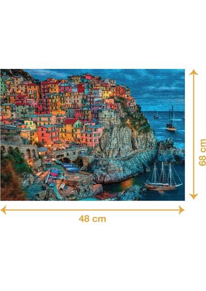 Manarolada Akşam - 1000 Parçalı Puzzle - 48 x 68 cm fiyatları