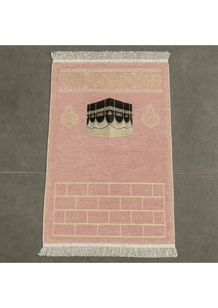 Kişiye Özel Nakış Işlemeli Kabe Motifli Saçaklı Pembe Renk Hediyelik Seccade indirimleri