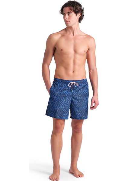 Water Prints Beach Erkek Mavi Deniz Şortu 007153711 modelleri