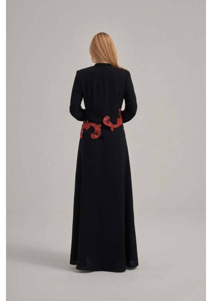 Özel Jakar Kumaş Motif Işlemeli Abaya modelleri