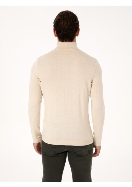 Erkek Bej Slim Fit Basic Kazak 50318678-VR011 indirimleri