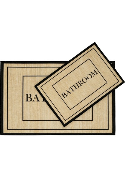 Armasi Banyo Paspası Dijital Baskı Makinede Yıkanabilir Kaymaz İkili Banyo Paspas Takım 40x60 60x100 modelleri