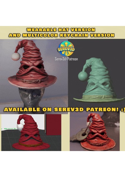 Noel Baba'nın Seçmen Şapkası - Giyilebilir Sihirbaz Tatil Şapkası - 3D Baskı Stl/3mf