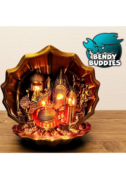 Atlantis-Lamba / Kabuk Dekorasyonu / Yerinde Baskı Gece Lambası / Poseidon Sarayı Dekoru fiyatları