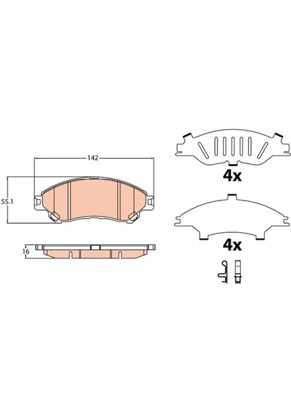 GDB3633 - Fren Balatası Ön - Trw modelleri