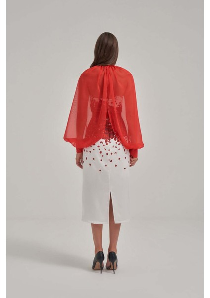 Straplez Desenli Kumaş Midi Elbise fırsatları