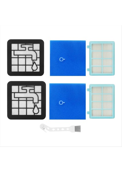 Kompakt FC8010/01 FC9330 FC9331 FC9332 FC9333 FC9334 FC9555 Vakum Aksesuarları Için 2 Set Filtre (Yurt Dışından)