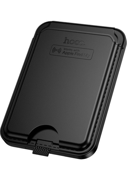 . E91I Tiger Smart Apple Find My Özellikli Kablosuz Şarj Destekli Magsafe Kartlık - Siyah