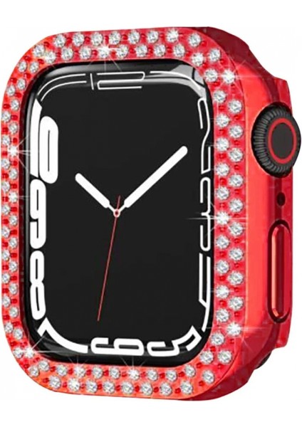Apple Watch 44MM Taşlı Kasa - Kırmızı