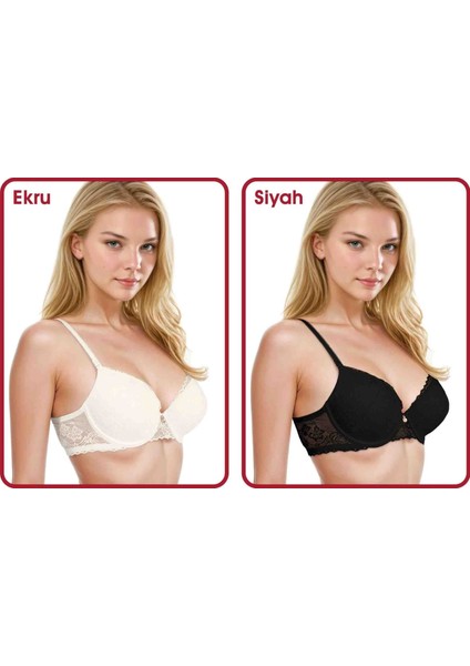 Brode Kaplı Balenli Push Up Destekli Sütyen Mary LJ7025