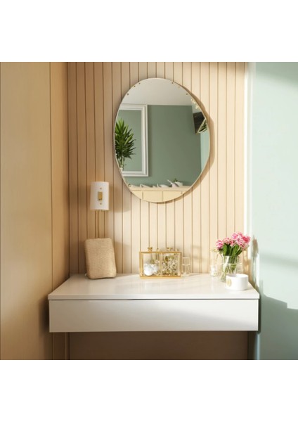 Makyaj Masası Dresuar Mdf Çekmeceli Duvara Montajlı Dolap 80CM