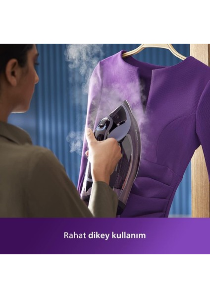 8000 Serisi Azur Buharlı Ütü - 3000W, Optimaltemp Teknolojisi, 55G/DK Sürekli Buhar, Sıfır Yanık Riski, 300 Ml'lik Su Haznesi + Tüy Toplayıcı fırsatları