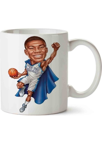 Basketbol Milwaukee Bucks Giannis Antetokounmpo Porselen Kupa Bardak