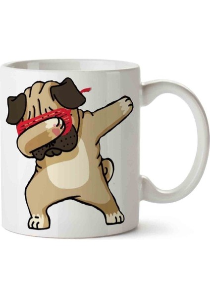 Pug Puppy Dab Dabbing Porselen Kupa Bardak