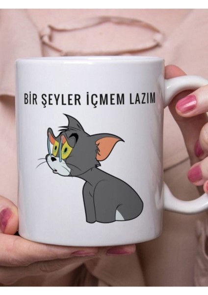 Bir Şeyler Içmem Lazım Tom ve Jerry Baskılı Kupa Bardak