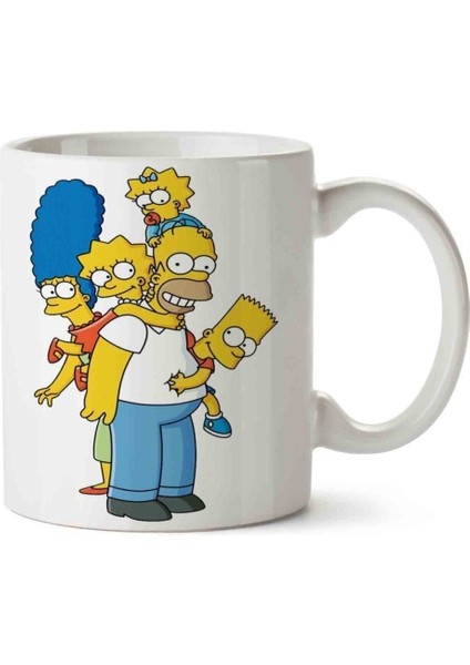 Simpson Marge Lisa Bart Simpson Porselen Kupa Bardak