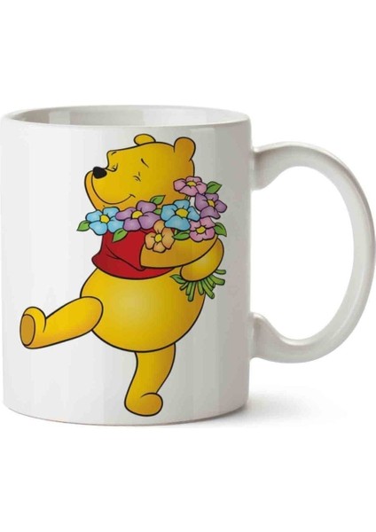 Winnie The Pooh Çiçek 2 Porselen Kupa Bardak