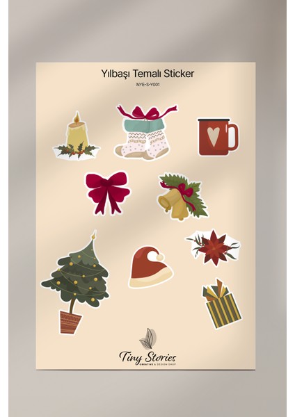 Yılbaşı Temalı Sticker Seti - 6 Adet / Ajanda, Defter,bullet Journal,scrapbook fiyatları