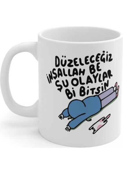 Düzelicez Inşallah Baskılı Kahve Kupası