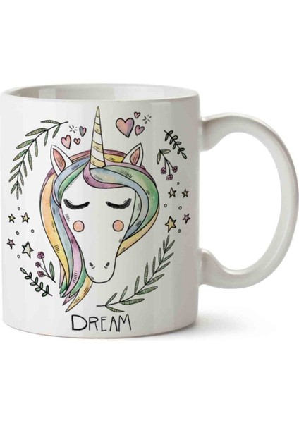 Unicorn Dream Sevimli Horse Porselen Kupa Bardak